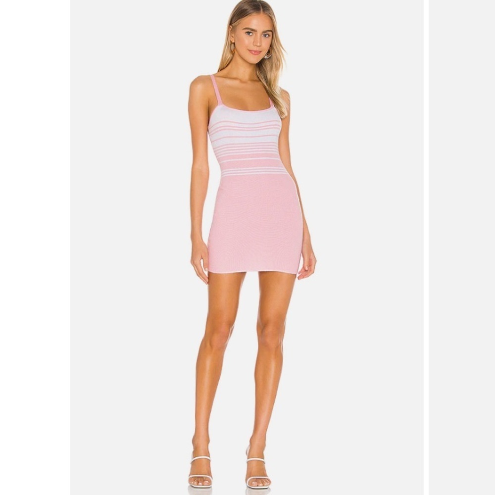superdown Pink and White Mini Dress